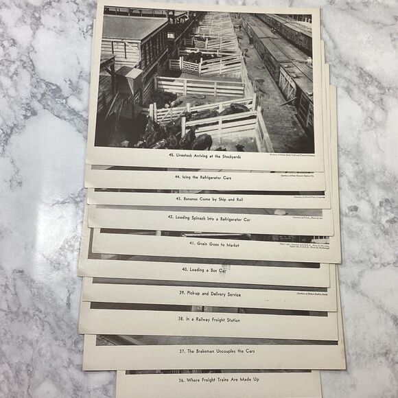 Vintage 1940s Railroad Train Educational Photo Print Set 1-56 - Picture 10 of 11